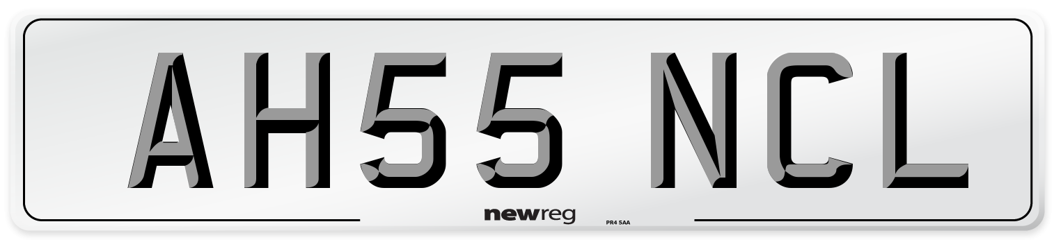 AH55 NCL Number Plate from New Reg